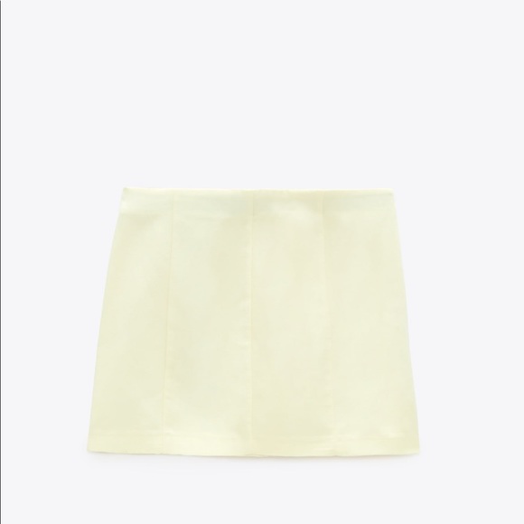 🦙📦Zara linen blend mink skirt Medium Pale yellow - Picture 4 of 5